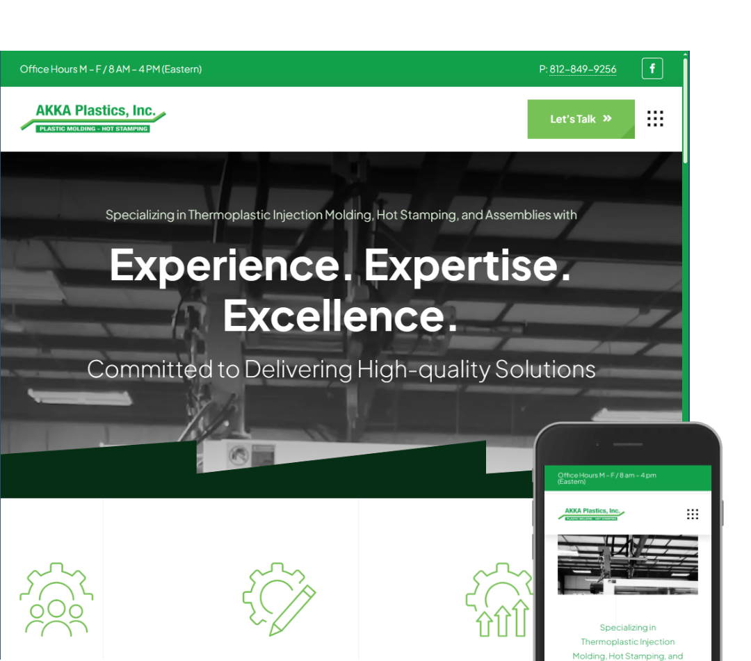 Screenshot of AKKA Plastics, Inc. Website