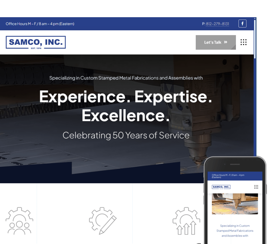 Screenshot of website samcometalfabrication.com